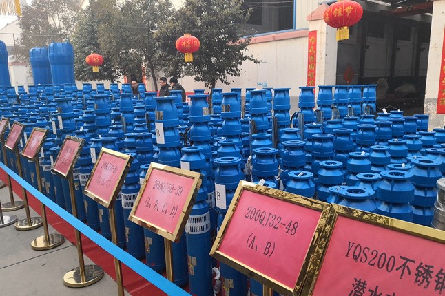 公司2019年度潛水泵、深井泵、污水泵、管道泵等產(chǎn)品展示現(xiàn)場